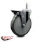 Service Caster 6'' Gray Polyurethane Wheel Swivel 7/16'' Grip Ring Stem Caster with Brake SCC-GR20S614-PPUB-PLB-716138 - alternate 3